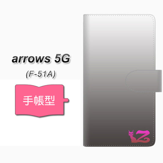 docomo アローズ5G F-51A 高画質仕上げ プリント手帳型ケース(通常型)【YI867 イニシャル ネコ Z】