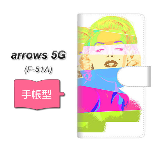 docomo アローズ5G F-51A 高画質仕上げ プリント手帳型ケース(通常型)【YJ208 マリリンモンローデザイン（A）】