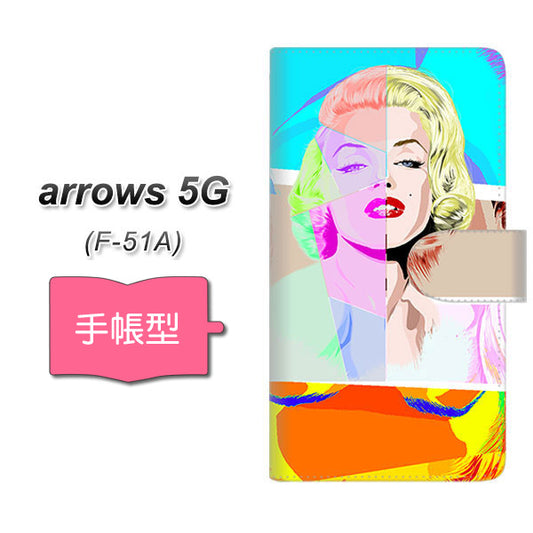 docomo アローズ5G F-51A 高画質仕上げ プリント手帳型ケース(通常型)【YJ210 マリリンモンローデザイン（C）】