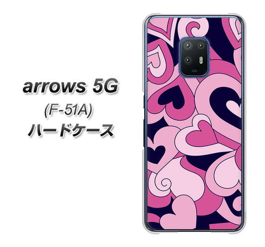 docomo アローズ5G F-51A 高画質仕上げ 背面印刷 ハードケース【223 ハートの調べ】