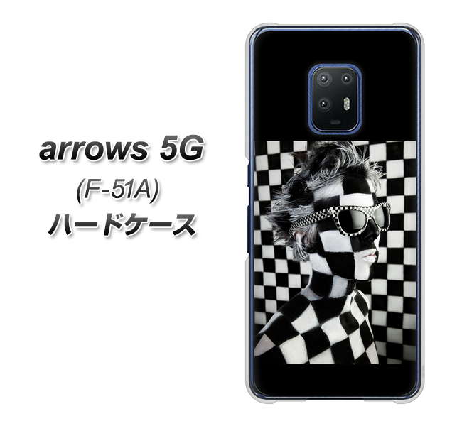 docomo アローズ5G F-51A 高画質仕上げ 背面印刷 ハードケース【357 bk&wh】