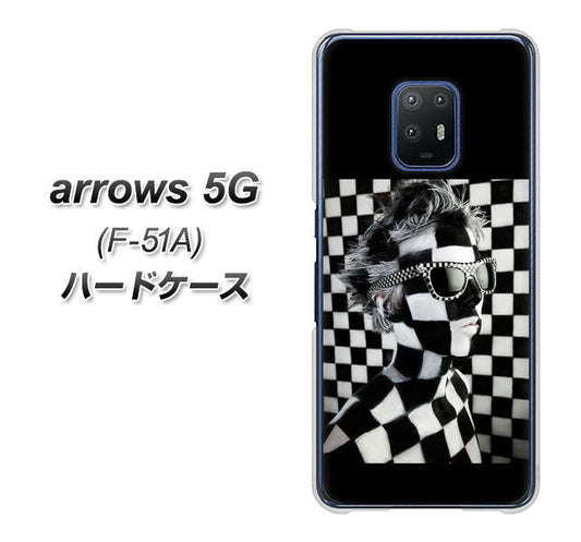 docomo アローズ5G F-51A 高画質仕上げ 背面印刷 ハードケース【357 bk&wh】