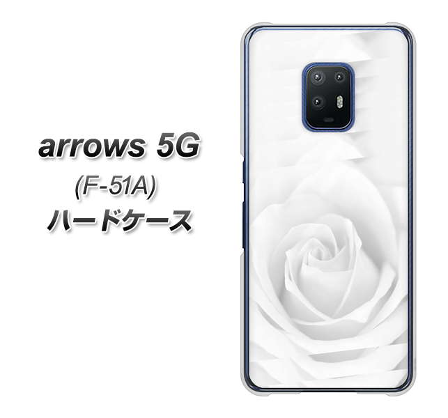 docomo アローズ5G F-51A 高画質仕上げ 背面印刷 ハードケース【402 ホワイトＲｏｓｅ】