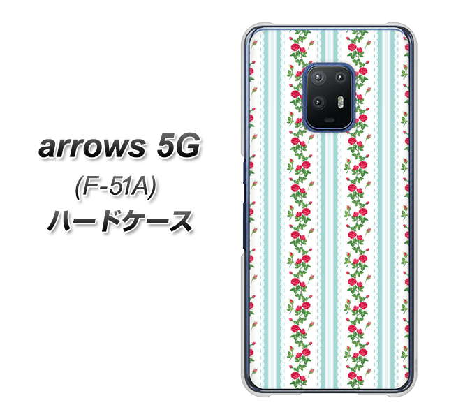 docomo アローズ5G F-51A 高画質仕上げ 背面印刷 ハードケース【744 イングリッシュガーデン（ブルー）】