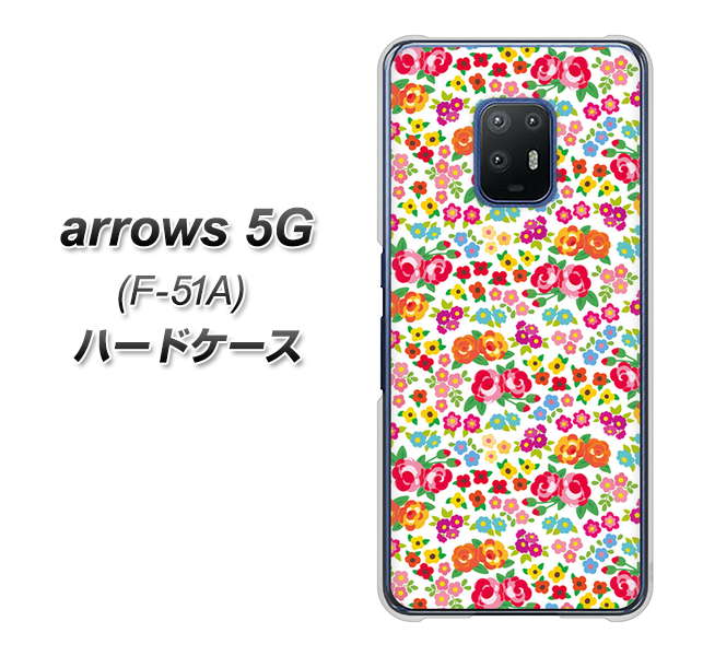 docomo アローズ5G F-51A 高画質仕上げ 背面印刷 ハードケース【777 マイクロリバティプリントWH】