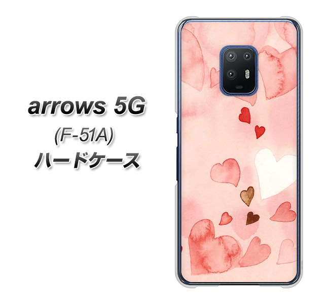 docomo アローズ5G F-51A 高画質仕上げ 背面印刷 ハードケース【1125 ハートの和紙】