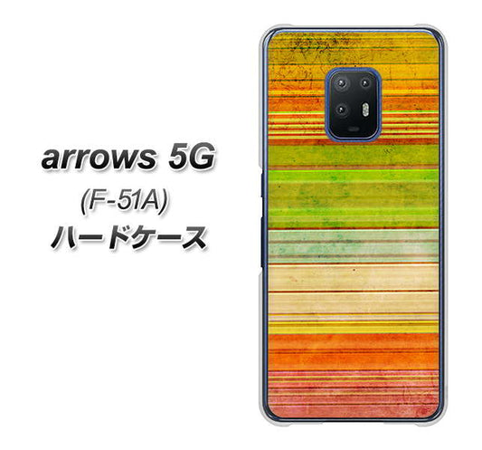 docomo アローズ5G F-51A 高画質仕上げ 背面印刷 ハードケース【1324 ビンテージボーダー（色彩）】