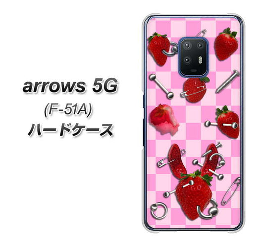 docomo アローズ5G F-51A 高画質仕上げ 背面印刷 ハードケース【AG832 苺パンク（ピンク）】