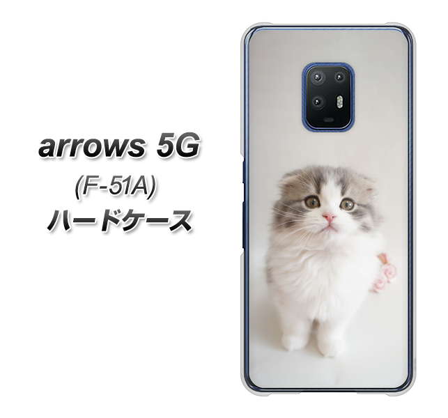 docomo アローズ5G F-51A 高画質仕上げ 背面印刷 ハードケース【VA803 まっていますネコ】