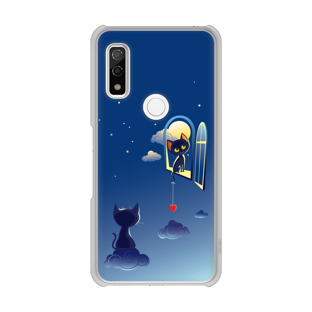 arrows We F-51B docomo 高画質仕上げ 背面印刷 ハードケース 夜とネコ
