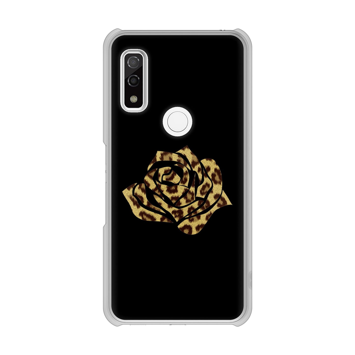 arrows We F-51B docomo 高画質仕上げ 背面印刷 ハードケース 【1184 ヒョウのバラ（茶）】