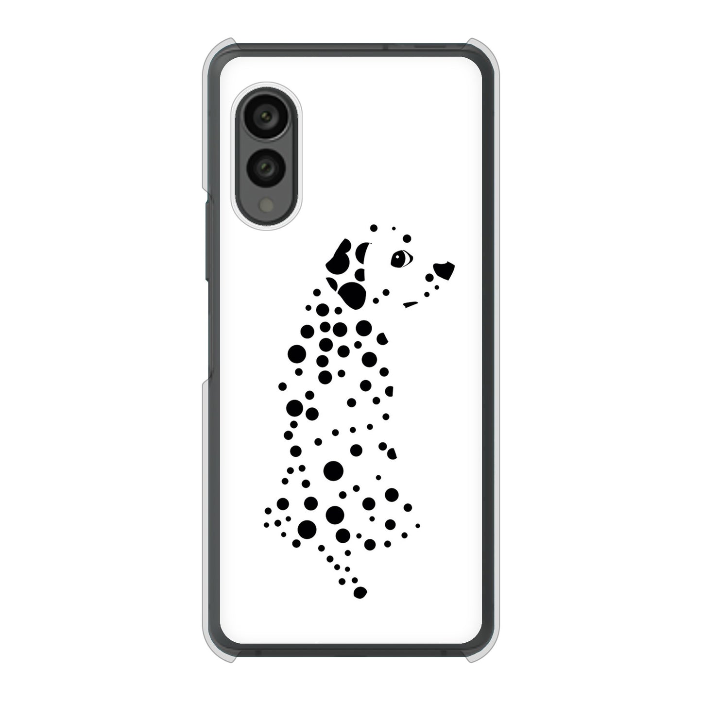 arrows N F-51C docomo 高画質仕上げ 背面印刷 ハードケース 【1038 振り向くダルメシアン（WH）】