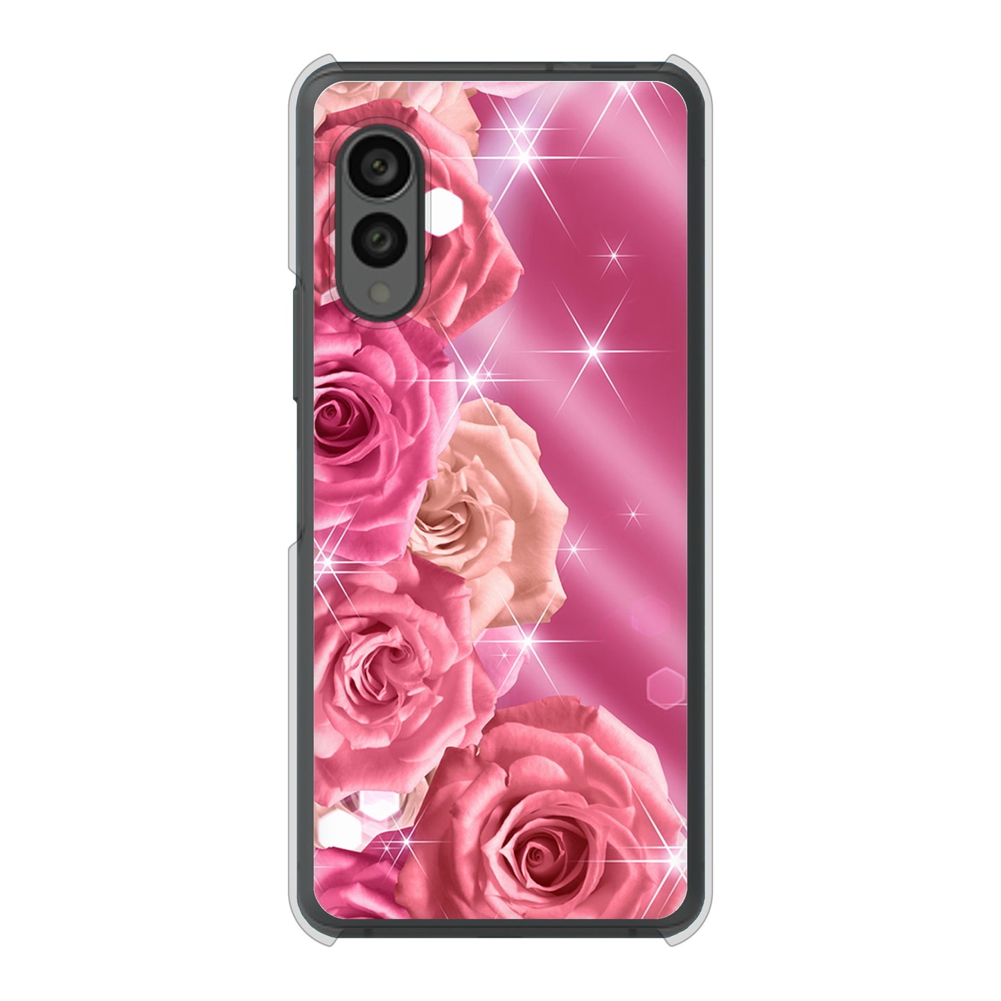 arrows N F-51C docomo 高画質仕上げ 背面印刷 ハードケース 【1182 ピンクの薔薇に誘われて】