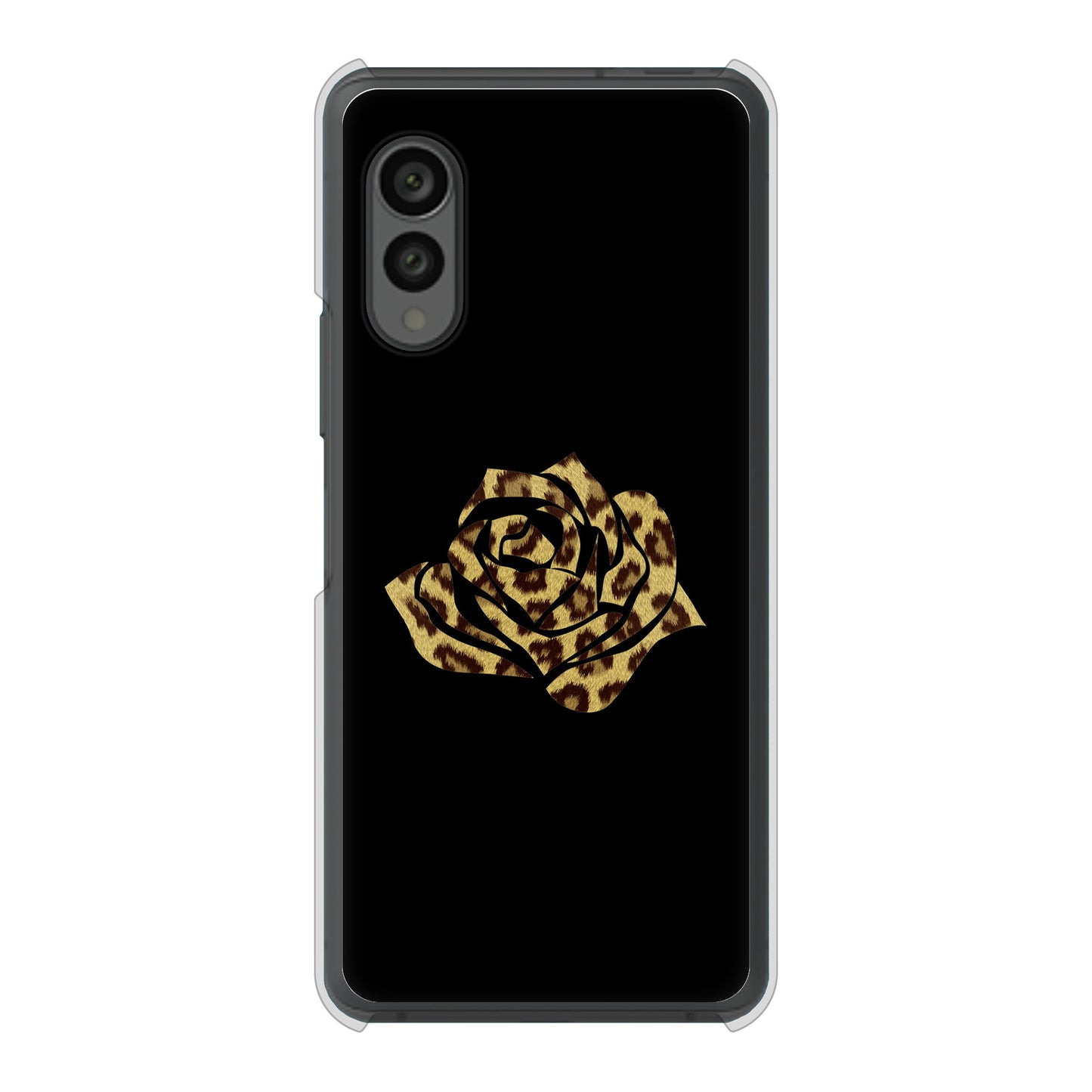 arrows N F-51C docomo 高画質仕上げ 背面印刷 ハードケース 【1184 ヒョウのバラ（茶）】