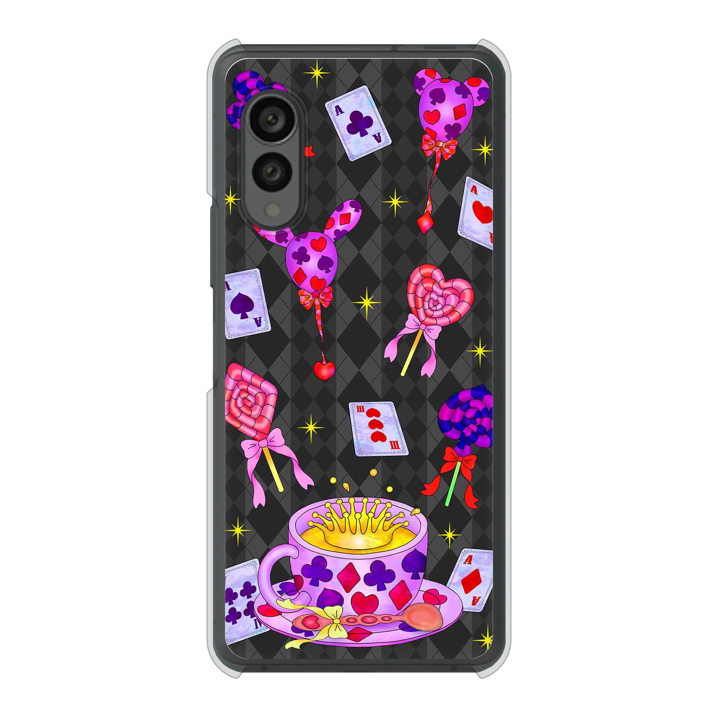 arrows N F-51C docomo 高画質仕上げ 背面印刷 ハードケース むかいあぐる トランプティー