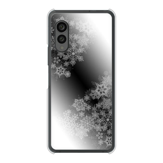 arrows N F-51C docomo 高画質仕上げ 背面印刷 ハードケース 【YJ340 モノトーン 雪の結晶 】