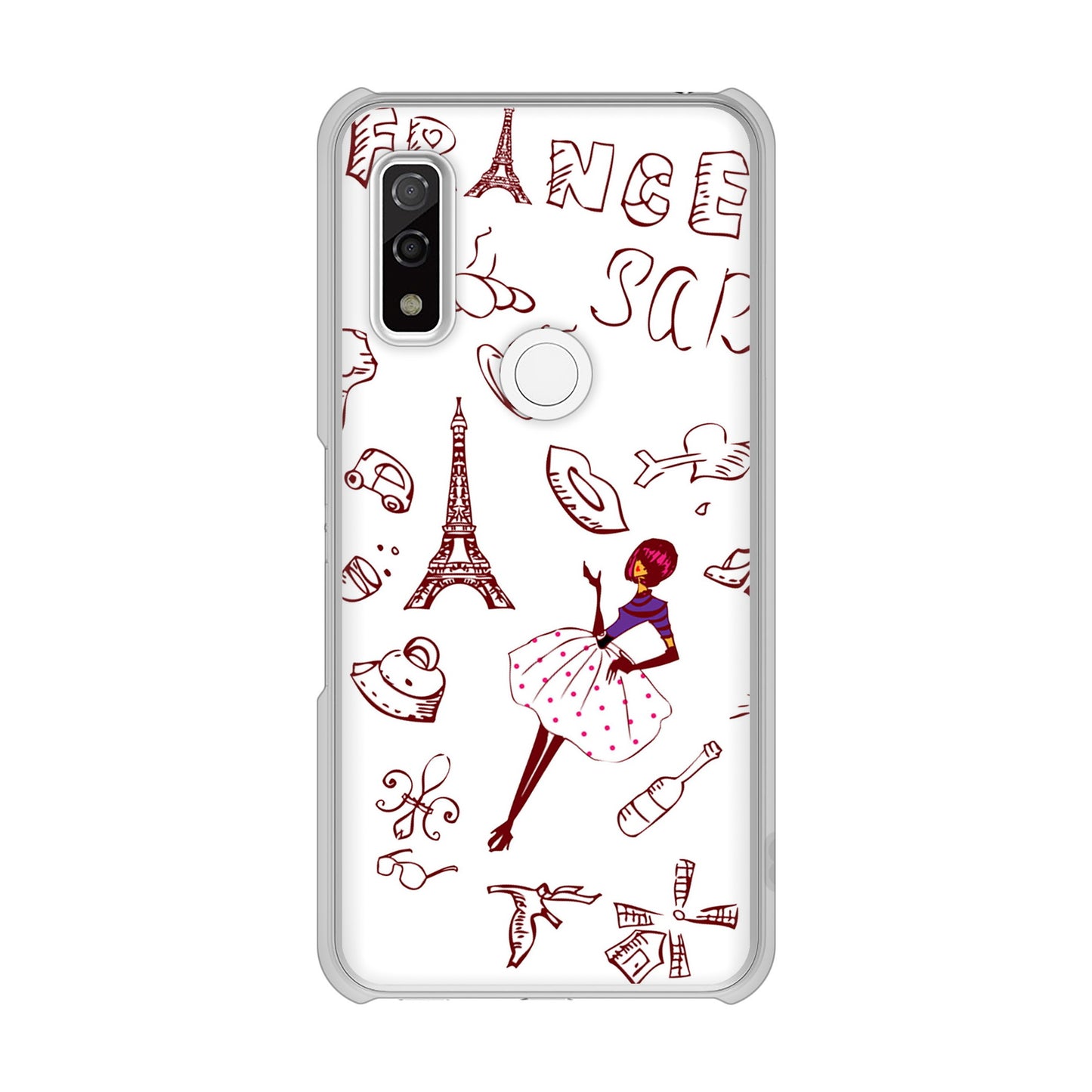 arrows We FCG01 高画質仕上げ 背面印刷 ハードケース LOVE フランス