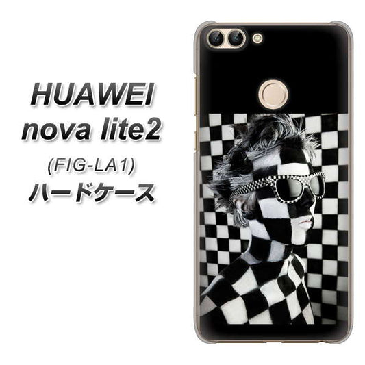 HUAWEI（ファーウェイ）nova lite 2 FIG-LA1 高画質仕上げ 背面印刷 ハードケース【357 bk&wh】