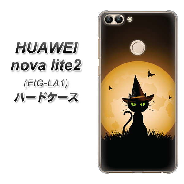 HUAWEI（ファーウェイ）nova lite 2 FIG-LA1 高画質仕上げ 背面印刷 ハードケース【440 猫の魔法使い】