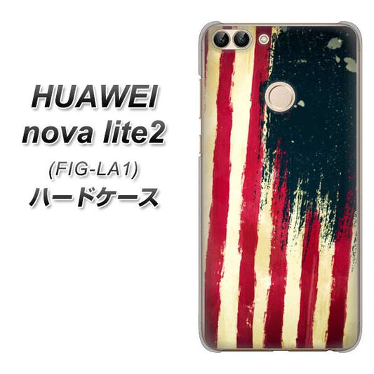 HUAWEI（ファーウェイ）nova lite 2 FIG-LA1 高画質仕上げ 背面印刷 ハードケース【MI805  ヴィンテージアメリカ】