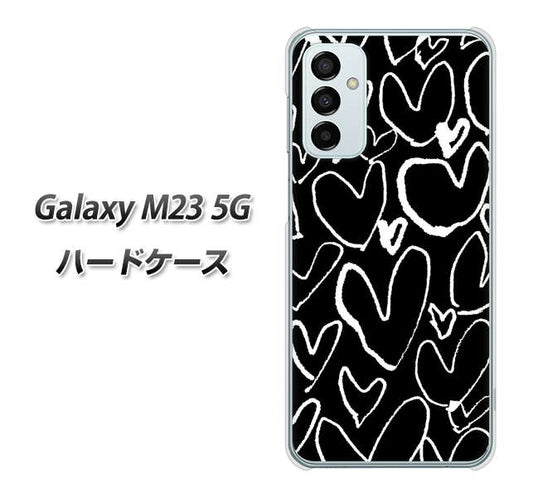 Galaxy M23 5G 高画質仕上げ 背面印刷 ハードケース【1124 ハート BK＆WH】
