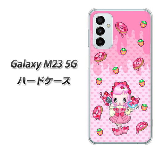 Galaxy M23 5G 高画質仕上げ 背面印刷 ハードケース【AG816 ストロベリードーナツ（水玉ピンク）】