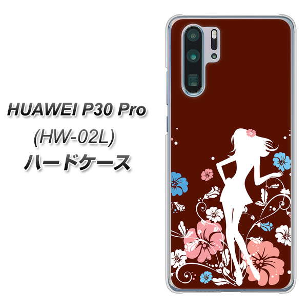 docomo HUAWEI（ファーウェイ） P30 Pro HW-02L 高画質仕上げ 背面印刷 ハードケース【110 ハイビスカスと少女】