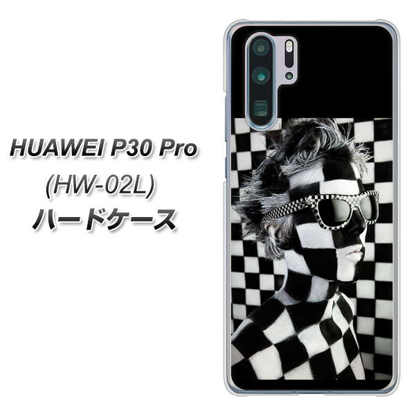 docomo HUAWEI（ファーウェイ） P30 Pro HW-02L 高画質仕上げ 背面印刷 ハードケース【357 bk&wh】