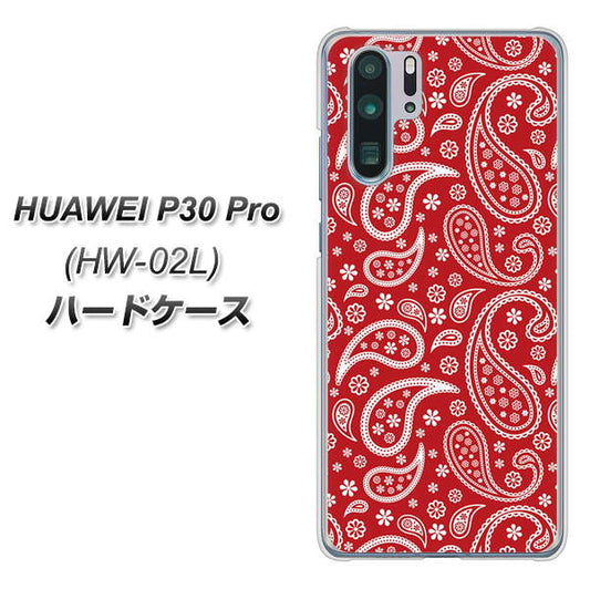 docomo HUAWEI（ファーウェイ） P30 Pro HW-02L 高画質仕上げ 背面印刷 ハードケース【765 ペイズリーエンジ】