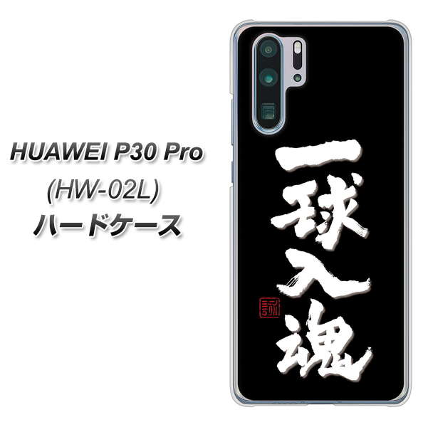 docomo HUAWEI（ファーウェイ） P30 Pro HW-02L 高画質仕上げ 背面印刷 ハードケース【OE806 一球入魂 ブラック】