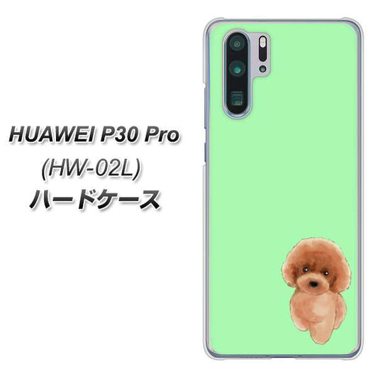 docomo HUAWEI（ファーウェイ） P30 Pro HW-02L 高画質仕上げ 背面印刷 ハードケース【YJ052 トイプードルレッド（ グリーン）】