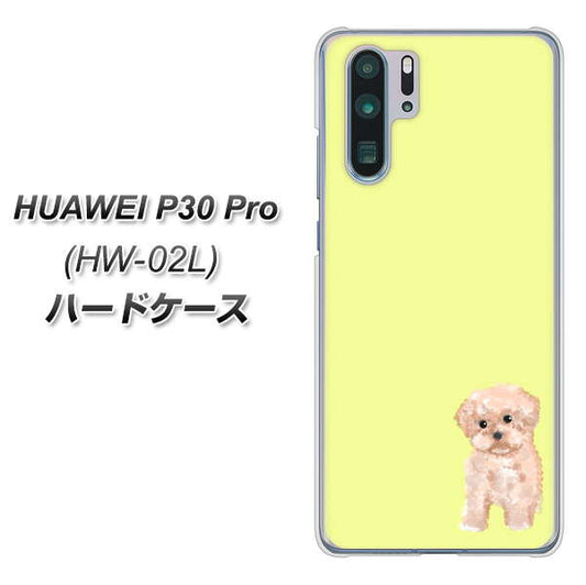 docomo HUAWEI（ファーウェイ） P30 Pro HW-02L 高画質仕上げ 背面印刷 ハードケース【YJ064 トイプードルアプリコット（イエロー）】