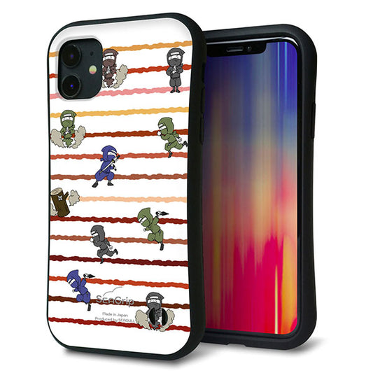 iPhone11 スマホケース 「SEA Grip」 グリップケース Sライン 【HA131 ニンジャ ブンシン ユウヤケ 】 UV印刷