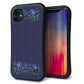 iPhone11 スマホケース 「SEA Grip」 グリップケース Sライン 【KM944 花刺繍風 ブルーフラワー オフホワイト 】 UV印刷