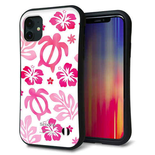 iPhone11 スマホケース 「SEA Grip」 グリップケース Sライン 【SC879 ハワイアンアロハホヌ ピンク】 UV印刷