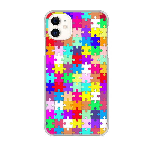 iPhone 11 高画質仕上げ 背面印刷 ハードケース 【727 カラフルパズル】