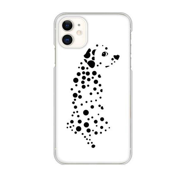 iPhone 11 高画質仕上げ 背面印刷 ハードケース 【1038 振り向くダルメシアン（WH）】