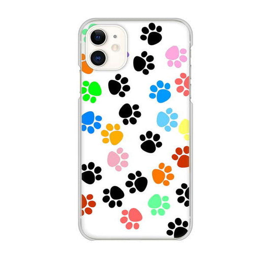 iPhone 11 高画質仕上げ 背面印刷 ハードケース 【1108 あしあとカラフル】