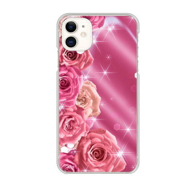iPhone 11 高画質仕上げ 背面印刷 ハードケース 【1182 ピンクの薔薇に誘われて】