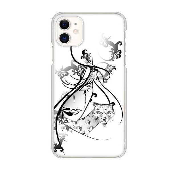 iPhone 11 高画質仕上げ 背面印刷 ハードケース 【VA832 パンサーと美女】