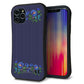 iPhone11 Pro スマホケース 「SEA Grip」 グリップケース Sライン 【KM944 花刺繍風 ブルーフラワー オフホワイト 】 UV印刷