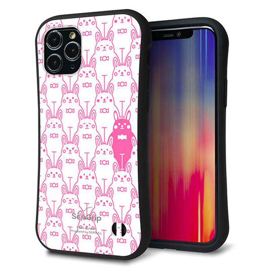 iPhone11 Pro スマホケース 「SEA Grip」 グリップケース Sライン 【MA914 パターン ウサギ】 UV印刷