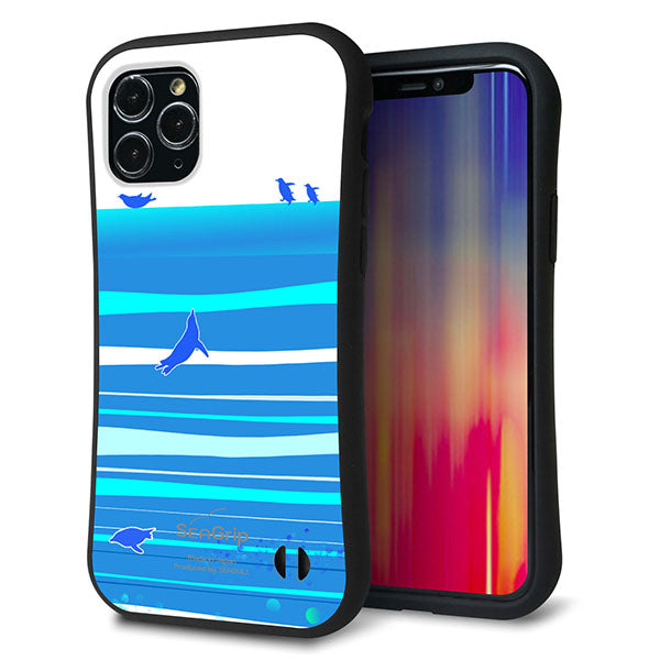 iPhone11 Pro スマホケース 「SEA Grip」 グリップケース Sライン 【YB920 ペンギン01】 UV印刷