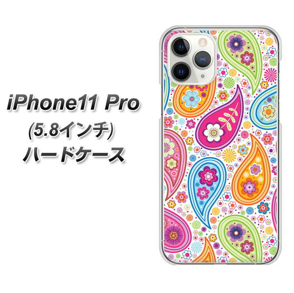 iPhone11 Pro (5.8インチ) 高画質仕上げ 背面印刷 ハードケース【378 カラフルペイズリー】