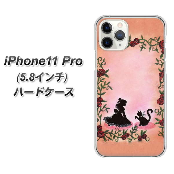 iPhone11 Pro (5.8インチ) 高画質仕上げ 背面印刷 ハードケース【1096 お姫様とネコ（カラー）】