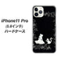 iPhone11 Pro (5.8インチ) 高画質仕上げ 背面印刷 ハードケース【1097 お姫様とネコ（モノトーン）】