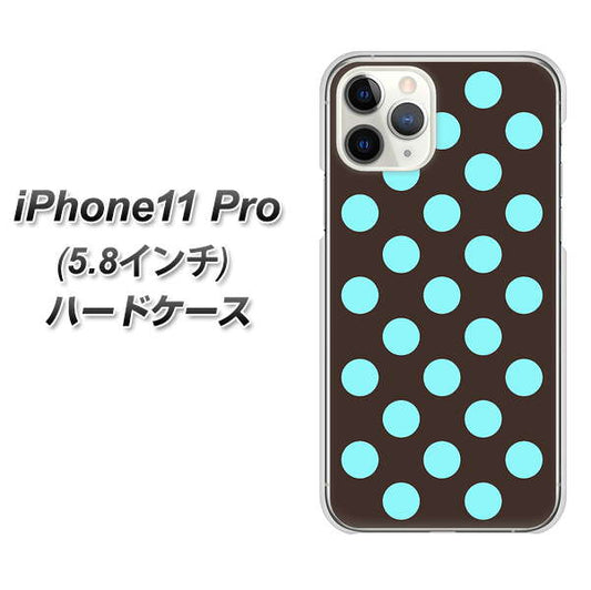 iPhone11 Pro (5.8インチ) 高画質仕上げ 背面印刷 ハードケース【1352 シンプルビッグ水色茶】