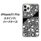 iPhone11 Pro (5.8インチ) 高画質仕上げ 背面印刷 ハードケース【AG834 苺骸骨曼荼羅（黒）】