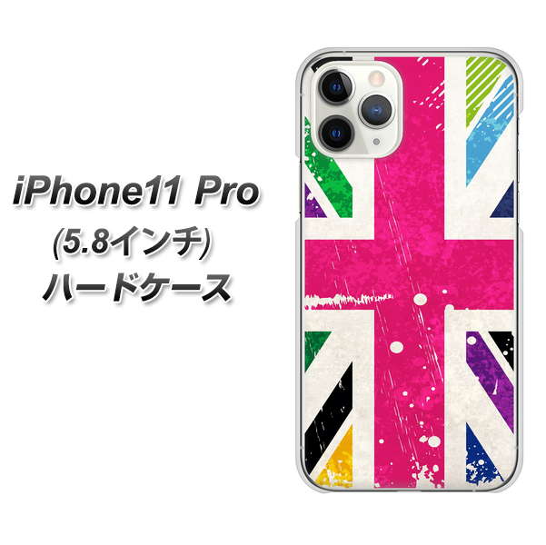 iPhone11 Pro (5.8インチ) 高画質仕上げ 背面印刷 ハードケース【SC806 ユニオンジャック ピンクビンテージ】