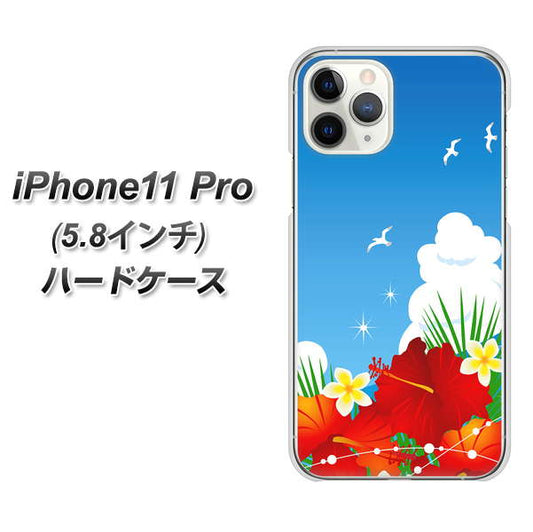 iPhone11 Pro (5.8インチ) 高画質仕上げ 背面印刷 ハードケース【VA821 ハイビスカスと青空】